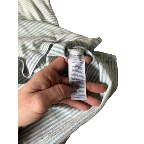 Faherty Mens Size Large Polo Shirt Pocket Blue White Striped - Picture 6 of 7